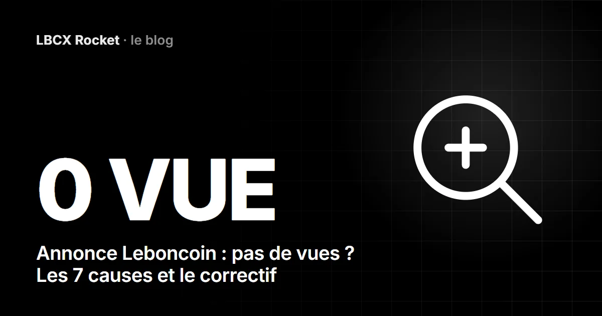 Annonce Leboncoin : pas de vues ? Les 7 causes et le correctif