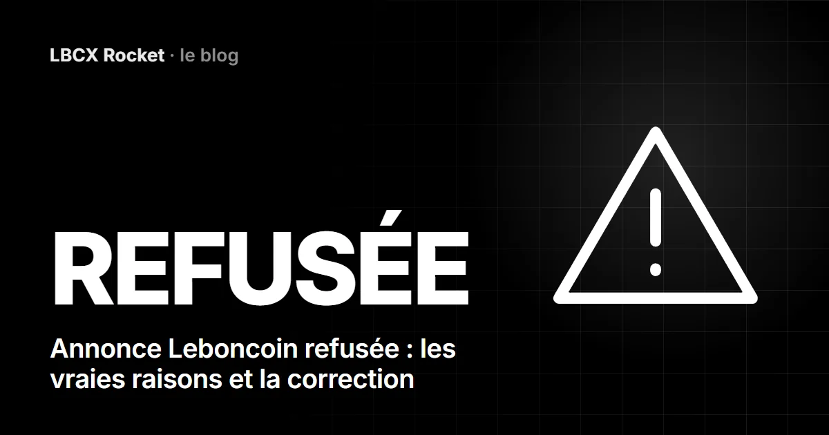 Annonce Leboncoin refusée : les vraies raisons et la correction